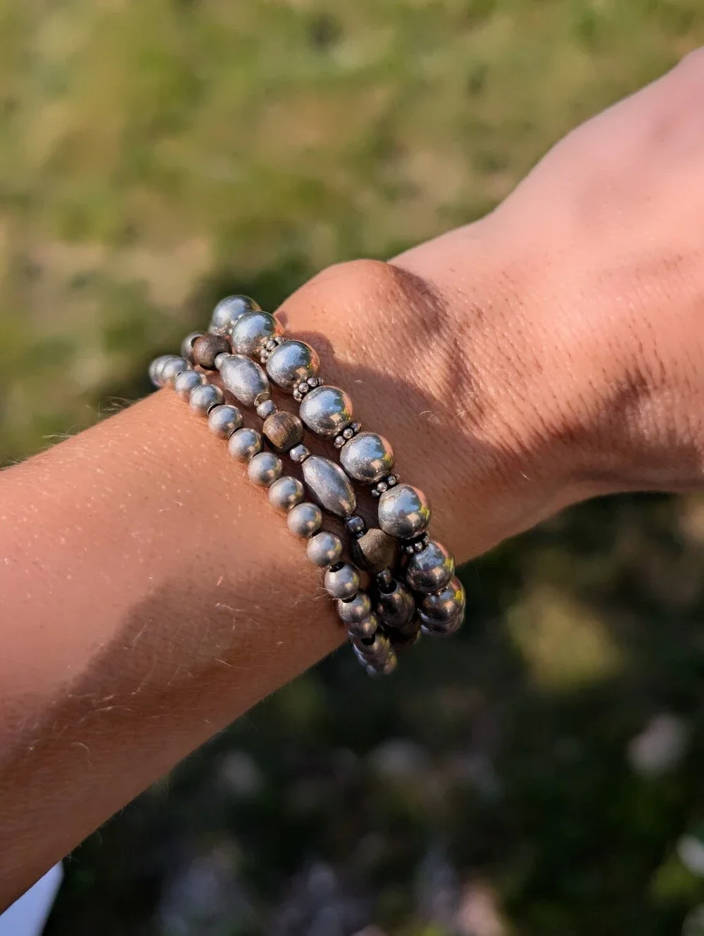 Vintage Unisex Sterling Silver Ball Bead Bracelet Made in Italy